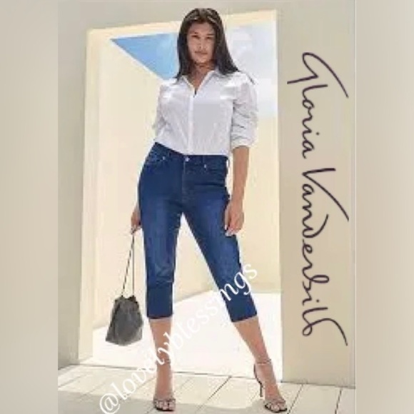 Rail Straight Capri Style Cropped Jeans Gloria Vanderbilt Womens Size 12 - Picture 14 of 16